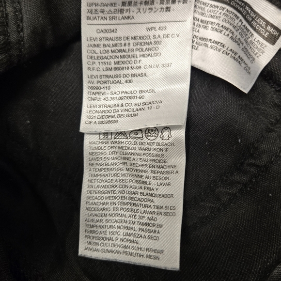 Levis 505 Jeans Womens 27 Black Straight Leg High Rise Denim Pants - Picture 6 of 6